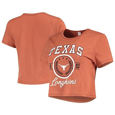 Women's ZooZatz Texas Orange Texas Longhorns Core Laurels Cropped T-Shirt