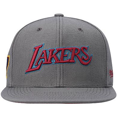 Men's Mitchell & Ness Charcoal Los Angeles Lakers Hardwood Classics NBA 50th Anniversary Carbon Cabernet Fitted Hat