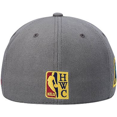 Men's Mitchell & Ness Charcoal Los Angeles Lakers Hardwood Classics NBA 50th Anniversary Carbon Cabernet Fitted Hat