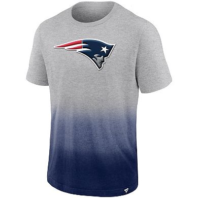 Men's Fanatics Branded Heathered Gray/Navy New England Patriots Team Ombre T-Shirt