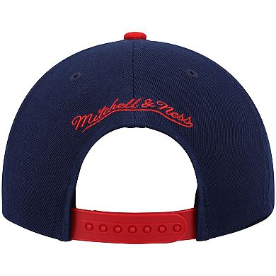 Men's Mitchell & Ness Navy/Red New Jersey Nets Hardwood Classics Core Side Snapback Hat