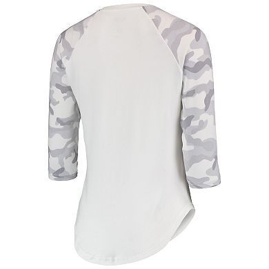 Women's Concepts Sport White/Gray LA Galaxy Composite 3/4-Sleeve Raglan Top