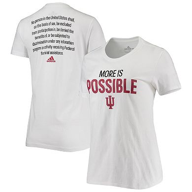 Women's adidas White Indiana Hoosiers More Is Possible T-Shirt