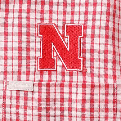 Men's Columbia Scarlet Nebraska Huskers Rapid Rivers Logo Button-Down Shirt