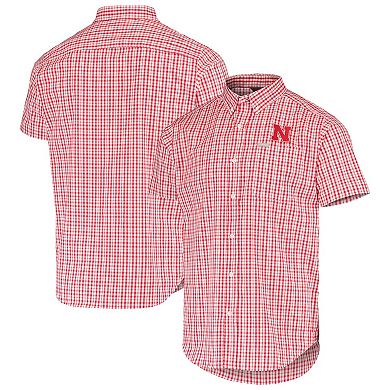 Men's Columbia Scarlet Nebraska Huskers Rapid Rivers Logo Button-Down Shirt