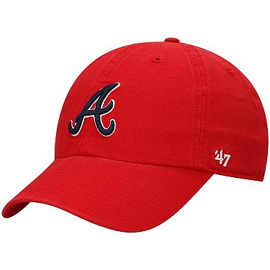 Men's '47 Red Atlanta Braves Clean Up Adjustable Hat