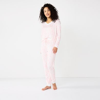 Women's Sonoma Goods For Life® Cozy V-Neck Pajama Top & Pajama Pants Sleep Set