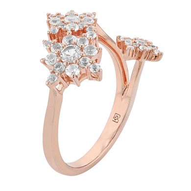 14k Rose Gold Over Silver Lab-Created White Sapphire Cluster Ring