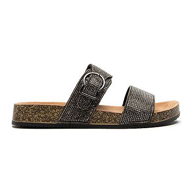 Qupid Luka Women's Rhinestone Slide Sandals