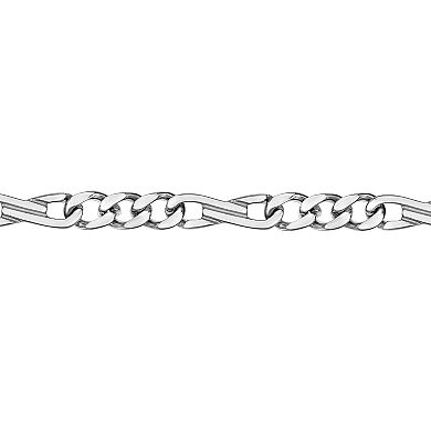 LYNX Men's Stainless Steel 9 mm Curb Chain Bracelet