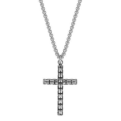 LYNX Men's Stainless Steel Cross Pendant Necklace