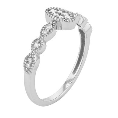 Sterling Silver 1/6 Carat T.W. Diamond Scalloped Ring