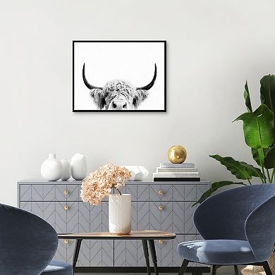 Master Piece Peeking Cow Framed Wall Art