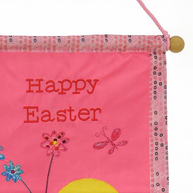 National Tree Company Pink Happy Easter Banner Wall Decor