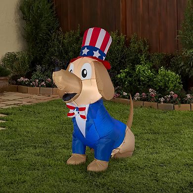 National Tree Company 4-1/2-ft. Inflatable Patriotic Dog Outdoor Decor