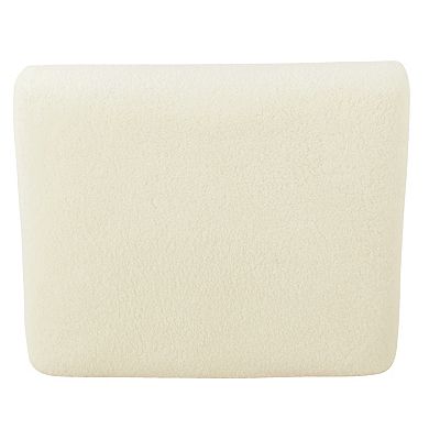 HomePop Square Faux Sheepskin Ottoman