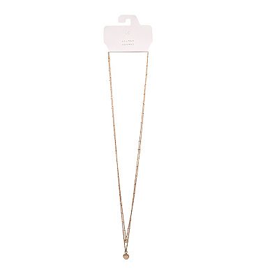 LC Lauren Conrad Gold Tone Two Tow Large Metal Ball Nickel Free Pendant Necklace