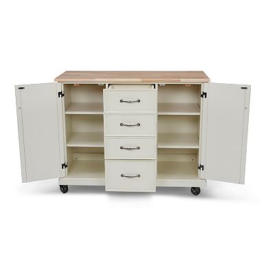 homestyles Seaside Lodge 4-Drawer Kitchen Cart