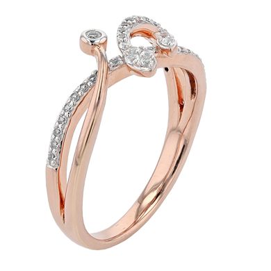 14k Rose Gold Over Silver Lab-Created White Sapphire Ring