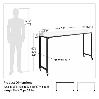 Ameriwood Home Park Hill Adjustable Height Over-The-Bed Desk