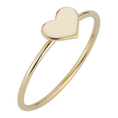 LUMINOR GOLD 14k Gold Heart Stackable Ring 