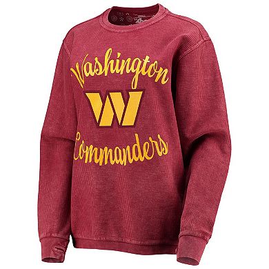 Women's G-III 4Her by Carl Banks Burgundy Washington Commanders Comfy Cord Pullover Sweatshirt