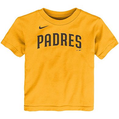 Toddler Nike Fernando Tatis Jr. Gold San Diego Padres Player Name & Number T-Shirt