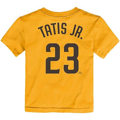 Toddler Nike Fernando Tatis Jr. Gold San Diego Padres Player Name & Number T-Shirt