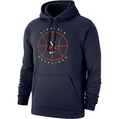 Men's Nike Navy Virginia Cavaliers Basketball Icon Club Fleece Pullover Hoodie
