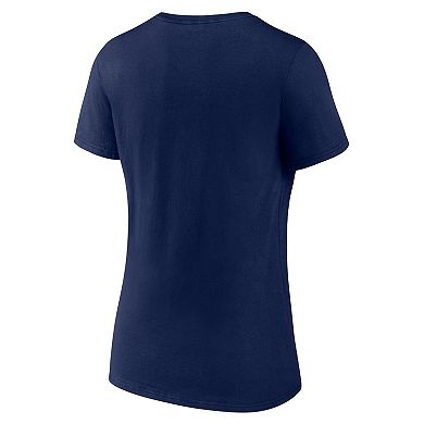 Women's Fanatics Branded Navy New York Giants Plus Size Banner Wave V-Neck T-Shirt