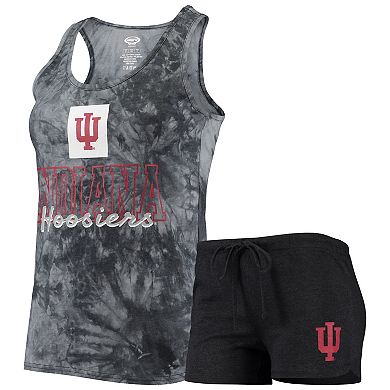 Women's Concepts Sport Charcoal Indiana Hoosiers Billboard Tie-Dye Tank Top & Shorts Set