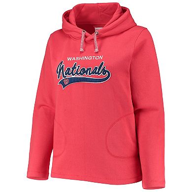 Women's Soft as a Grape Red Washington Nationals Plus Size Side Split Pullover Hoodie