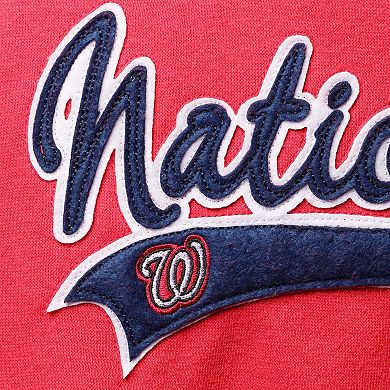 Women's Soft as a Grape Red Washington Nationals Plus Size Side Split Pullover Hoodie