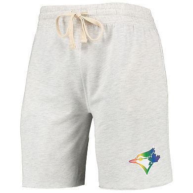 Men's Concepts Sport Oatmeal Toronto Blue Jays Mainstream Logo Terry Tri-Blend Shorts