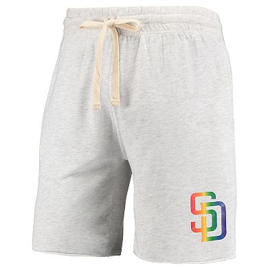 Men's Concepts Sport Oatmeal San Diego Padres Mainstream Logo Terry Tri-Blend Shorts