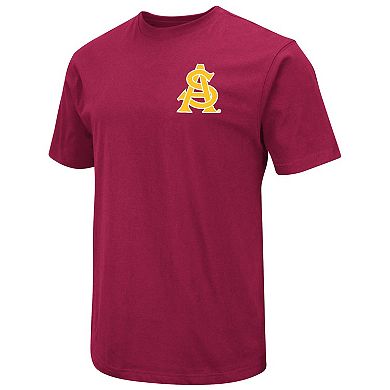 Men's Colosseum Maroon Arizona State Sun Devils Baseball On-Deck 2-Hit T-Shirt