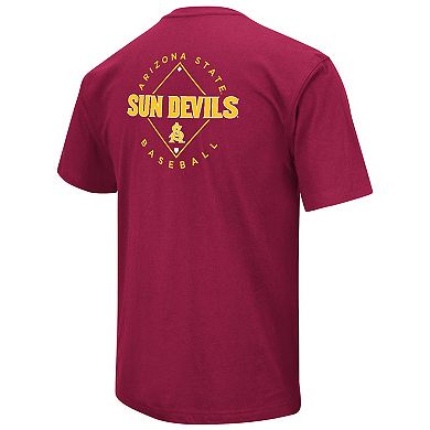 Men's Colosseum Maroon Arizona State Sun Devils Baseball On-Deck 2-Hit T-Shirt