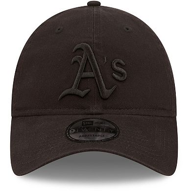 Men's New Era Oakland Athletics Black On Black Core Classic 2.0 9TWENTY Adjustable Hat