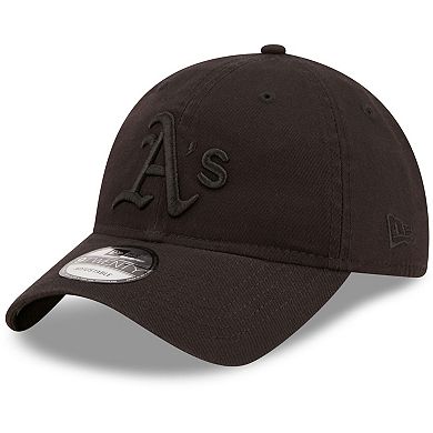 Men's New Era Oakland Athletics Black On Black Core Classic 2.0 9TWENTY Adjustable Hat