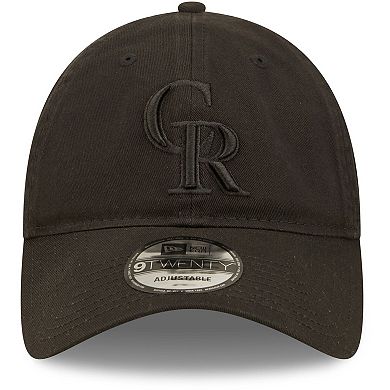 Men's New Era Colorado Rockies Black On Black Core Classic 2.0 9TWENTY Adjustable Hat