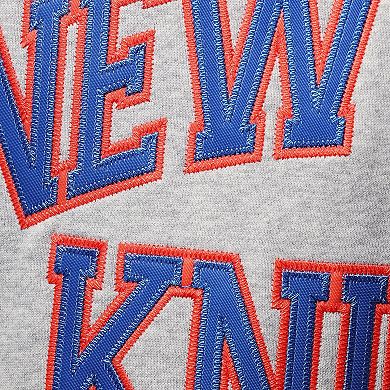 Men's Mitchell & Ness Patrick Ewing Heathered Gray New York Knicks Big & Tall Name & Number Pullover Hoodie