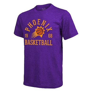 Men's Majestic Threads Heathered Purple Phoenix Suns Ball Hog Tri-Blend T-Shirt