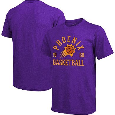 Men's Majestic Threads Heathered Purple Phoenix Suns Ball Hog Tri-Blend T-Shirt