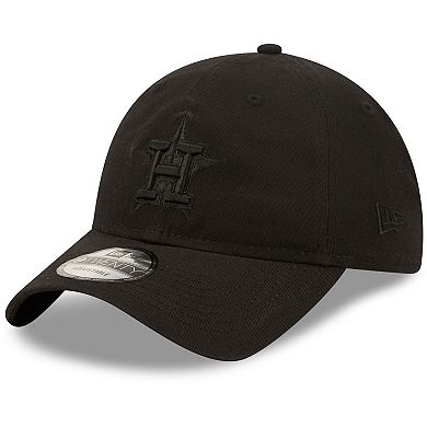 Men's New Era Houston Astros Black On Black Core Classic 2.0 9TWENTY Adjustable Hat