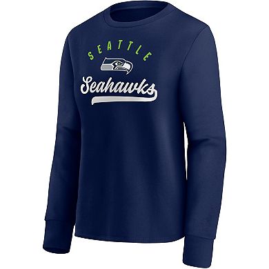 Women's Fanatics Branded College Navy Seattle Seahawks Ultimate Style Pullover Sweatshirt