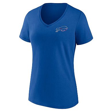 Women's Fanatics Branded Royal Buffalo Bills Plus Size Mother's Day #1 Mom V-Neck T-Shirt