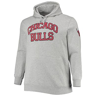 Men's Mitchell & Ness Dennis Rodman Heathered Gray Chicago Bulls Big & Tall Name & Number Pullover Hoodie