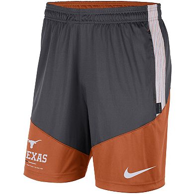 Men's Nike Gray/Texas Orange Texas Longhorns Team Performance Knit Shorts