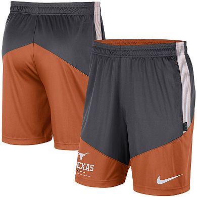 Men's Nike Gray/Texas Orange Texas Longhorns Team Performance Knit Shorts