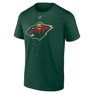 Men's Fanatics Branded Marc-Andre Fleury Green Minnesota Wild Authentic Stack Name & Number T-Shirt